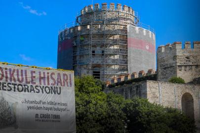 Yedikule Hisarındaki Hazine Kulesinde restorasyon sürüyor